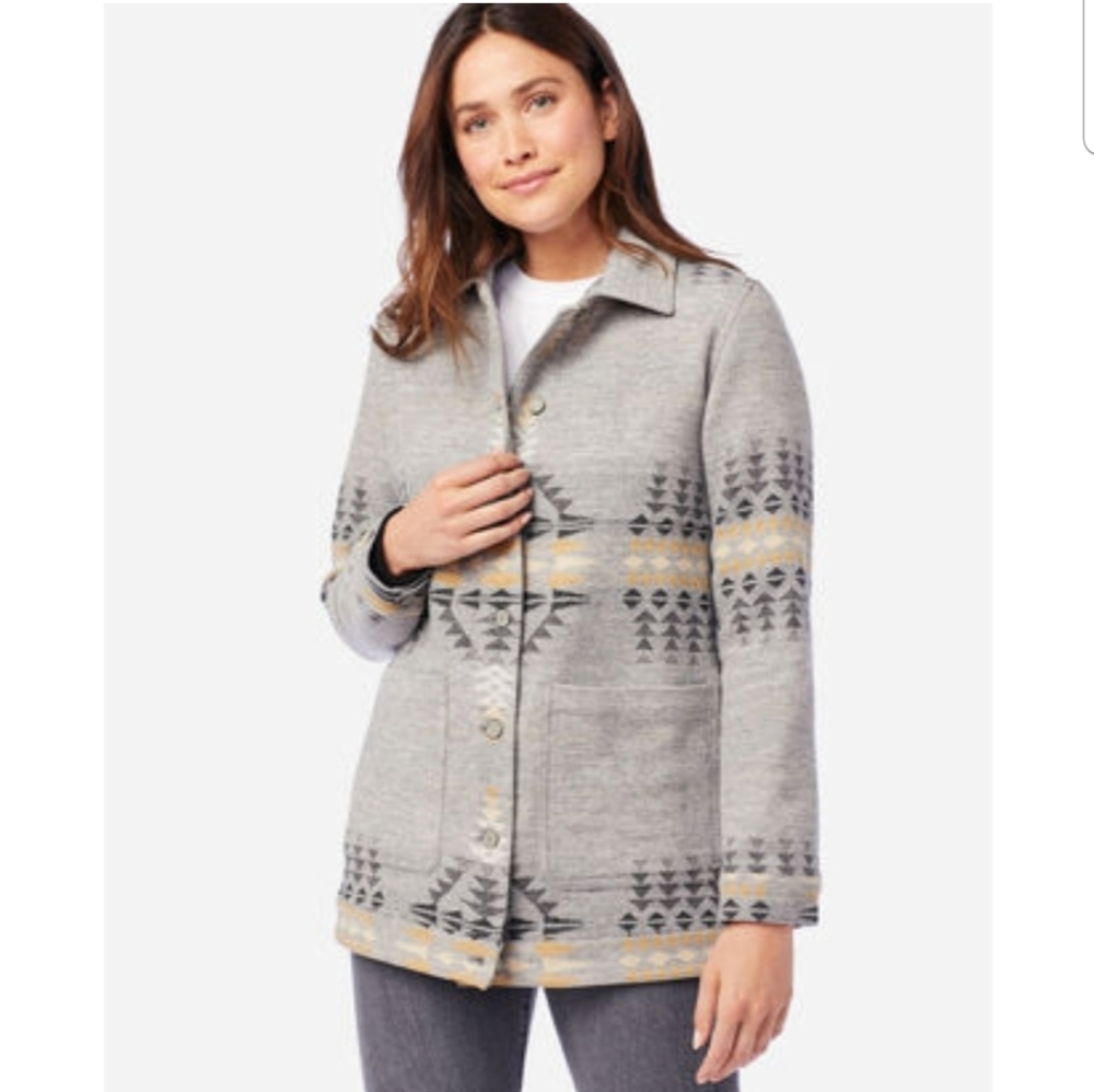 WOMEN'S JACQUARD WOOL AZTEC WESTERN JACKET NWT